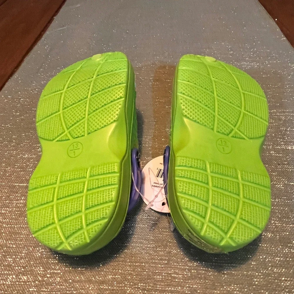 Kids Sunwear Green Dinosaur Clog Sandals‎ Toddler Size 1 Slip On Back Strap New